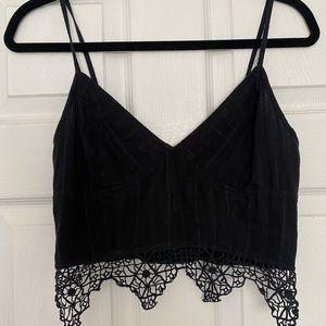 Free People Black Lace Tank Top (Size M/Fits like S)